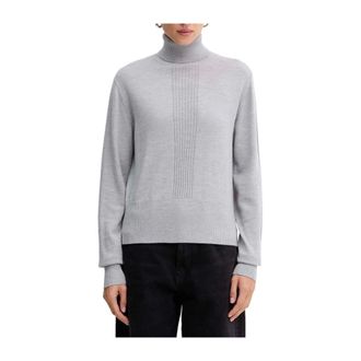 Patrizia Pepe Truien & Vesten, Dames, Grijs, XS, Wol, Turtleneck Trui