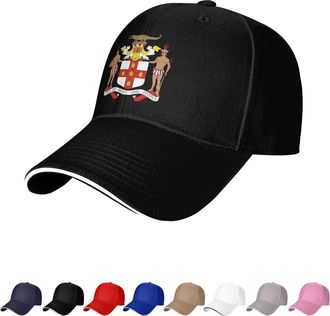 Generic Jamaica Emblem Hat Jamaican Caps for Man Woman Coat of Arms of Jamaica Baseball Cap Trucker Dad Hat Black