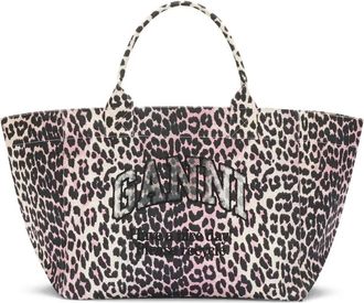 Ganni Borsa tote leopardata - Nero