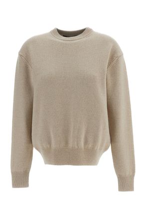 Jacquemus Beige La Maille Moulin Ribbed Merino Wool Crewneck Sweater