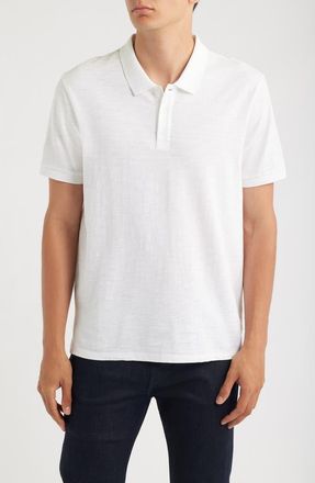 Vince Cotton Slub Jersey Polo in Optic White at Nordstrom, Size Xx-Large