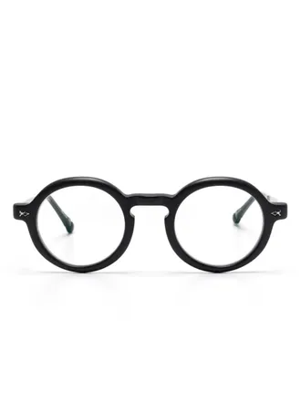 Matsuda round-frame glasses - unisex - Acetate/Metal - 46 - Black