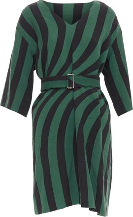 Dries Van Noten 2017 Graphic Belted Dress