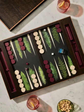 Alexandra Llewellyn Forest Fern Wood Backgammon Set
