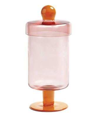 &k Amsterdam Duo pedestal cookie jar (11.5cm x 27cm) - unisex - glass - OS - Pink