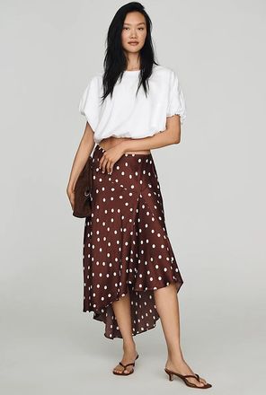 Maeve Satin High-Low Slip Skirt