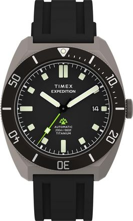 Timex Expedition Pioneer Titanium Automatic Rubber Strap Watch, 41mm at Nordstrom