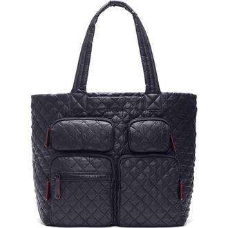 MZ Wallace Large Metro Quilted Nylon Tote in Black at Nordstrom