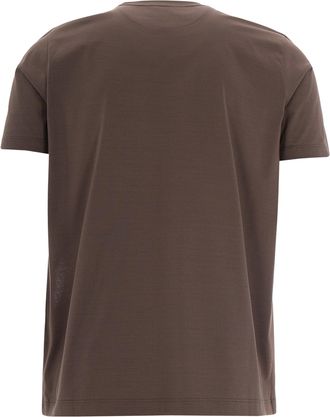 Paul & Shark Mens T-Shirt Ricamo Tabacco Brown Outside: Cotton T-Shirts And Polos
