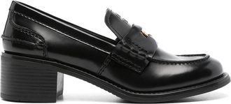Miu Miu Black Leather Penny Loafers