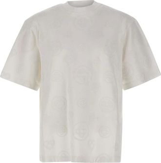 Casablanca Applique Monogram Oversized T-shirt met korte mouwen - Heren - Tops - Wit - Maat: M Katoen