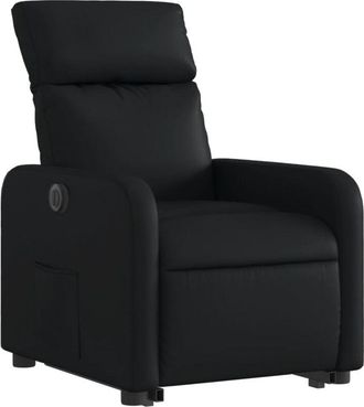 vidaXL Vidaxl - Sill&oacute;n Reclinable Y Elevable El&eacute;ctrico Cuero Sint&eacute;tico Negro