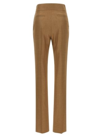 Valentino Garavani Virgin Wool-Silk Blend Trousers - Camel