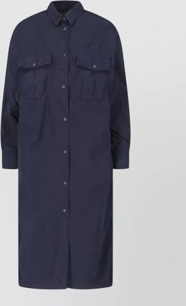 Aspesi long sleeve collared coat chest and side pockets