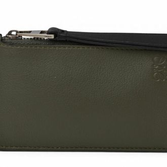 Loewe Khaki Brown Leather Coin Purse/Coin Case (Pre-Owned)