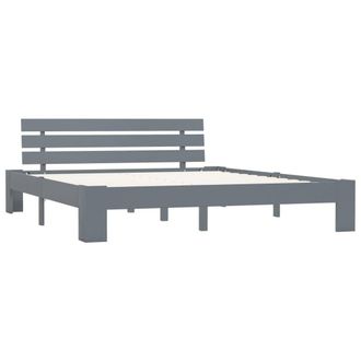 Berkfield Home Bed Frame Grey Solid Pine Wood 160x200 cm