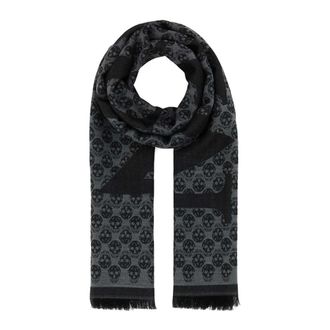 Alexander McQueen Alexander McQueen, Winter Scarves, male, Multicolor, Size: ONE SIZE Embroidered Wool Foulard Scarf