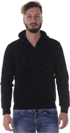 Armani Jeans Hoodies - Heren - Vesten met rits - Zwart - XL - Katoen - Hoodies & sweatvesten