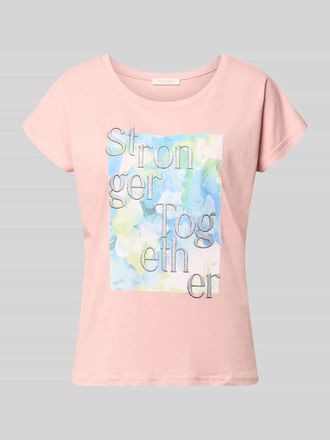 Christian Berg T-Shirt mit Statement-Print in Rosa, Gr&ouml;&szlig;e XXL