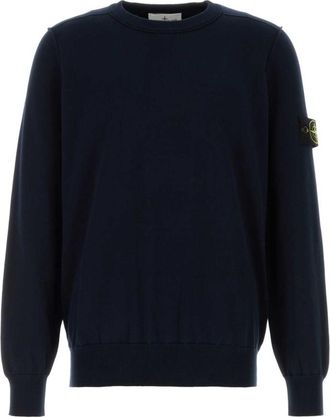 Stone Island Navy Blue Logo Sweaters