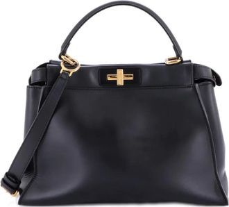 Fendi Monster Peekaboo Bag Leather Regular satchel - Zwart