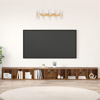Berkfield Home TV Cabinet 3 pcs Old wood 37 x 35 x 107.5 cm Engineered wood in Brown