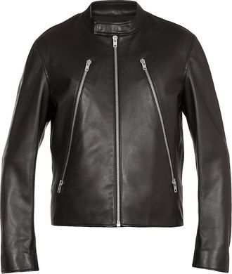 Maison Margiela Ovine Leather Jacket With Metallised Accents
