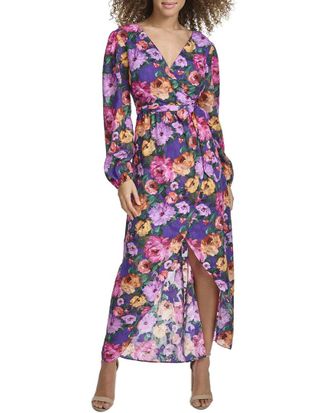 Siena My Balconia Printed Burnout Chiffon Maxi Dress