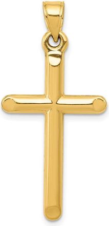 Diamond2Deal 14k Yellow Gold 3-D Hollow Cross Pendant