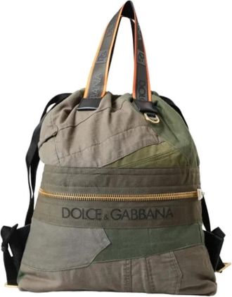 Dolce & Gabbana Pre-owned Backpacks, female, Green, Size: ONE SIZE Pre-owned Canvas backpacks