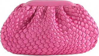 Shiraleah Womens Medium Woven Clutch In Pink