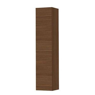 Bernacchini Badkamerkast - 36x37x169cm - 1 deur - greeploos of tbv grepen - 4 glazen planchettes - warm walnoot