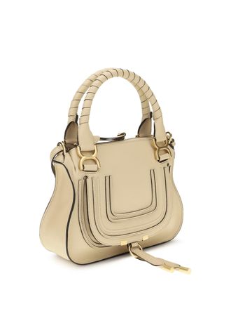 Chlo&eacute; Womens Marcie Handbag Petal Beige Calf Leather Bos Taurus Handbags Hand Bags