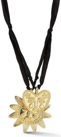 Sphera Milano Sun & Heart Pendant Layered Necklace in Gold/Black at Nordstrom Rack