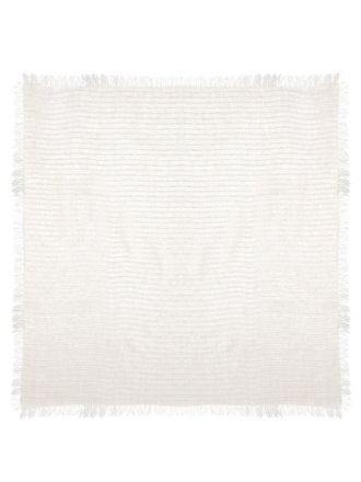 Fabiana Filippi Striped Linen Blend Fringed Stole