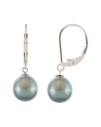 Splendid Pearls Silver 10-11Mm Tahitian Pearl Earrings