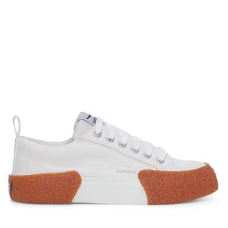 Superga Unisex 2660 Stripe Big Bumpers Trainers voor volwassenen (Wit/Gum)