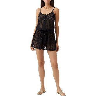 Melissa Odabash Bailey Sheer Cover-Up Sundress in Black at Nordstrom, Size X-Small