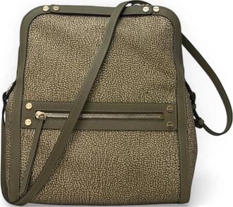 Borbonese Tassen, Dames, Groen, ONE Size, Leer, Kleine Crossbodytas
