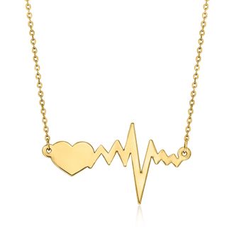 Ross-Simons Italian 14kt Yellow Gold Heartbeat Necklace