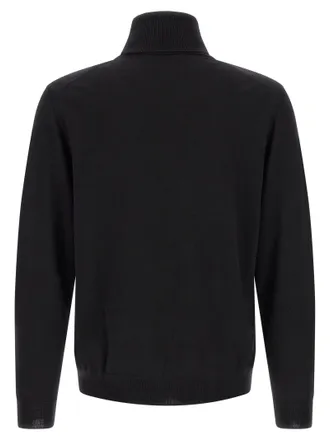 Zanone Virgin Wool Turtleneck Sweater - Black