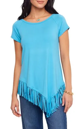 Karen Kane Angled Fringe Top in Sky Blue at Nordstrom, Size X-Small