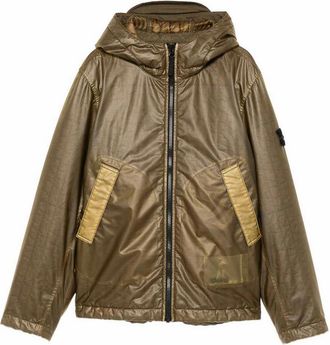 Stone Island Military Green Zip-Up Hooded Jacket