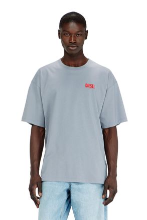 Diesel Cotton T-shirt with Diesel Biscotto print - T-Shirts - Man - Grey