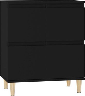 vidaXL Aparador De Madera Contrachapada Negro 60x35x70 Cm Vidaxl