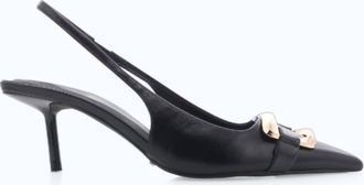 Billini Womens Maeva Pointed Toe Pump In Black Shine