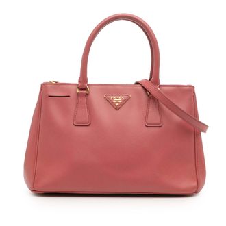 Prada Pre-owned Womens Galleria Top Handle Satchel - Light Pink Leather - One Size