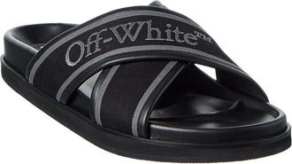 Off-white Cloud Criss Cross Canvas & Leather Slide