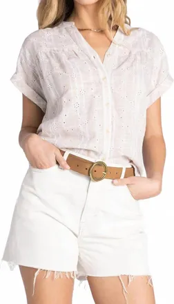 Thread & Supply Carnation V-Neck Top In Taupe