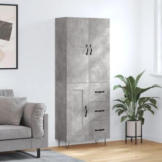 vidaXL Vidaxl - Aparador Alto Madera Contrachapada Gris Hormig&oacute;n 69,5x34x180 Cm